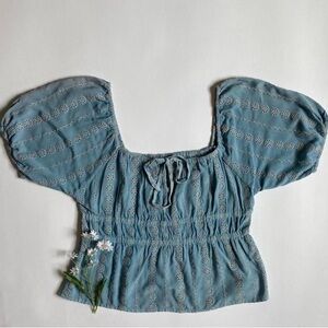 Powder Blue eyelet top